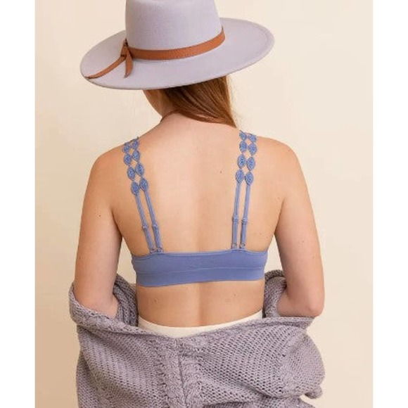 Blue Boho Eye Lace Applique Bralette - Picture 3 of 4